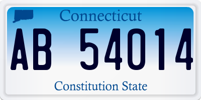 CT license plate AB54014