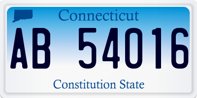 CT license plate AB54016