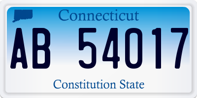 CT license plate AB54017