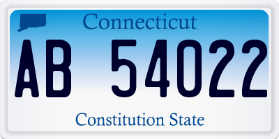 CT license plate AB54022