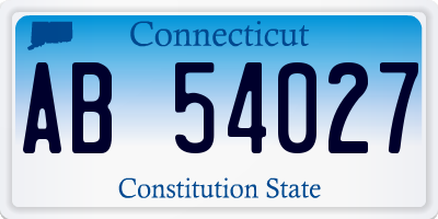 CT license plate AB54027