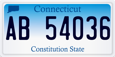 CT license plate AB54036