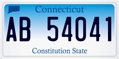 CT license plate AB54041