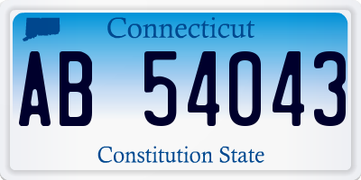 CT license plate AB54043