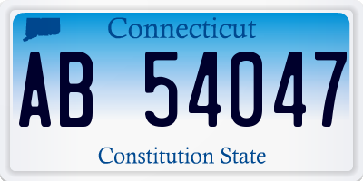 CT license plate AB54047