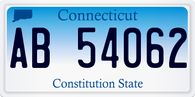 CT license plate AB54062