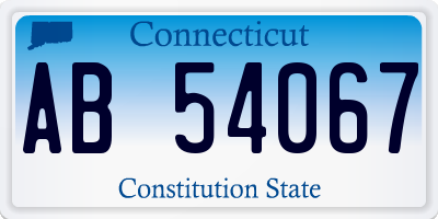 CT license plate AB54067