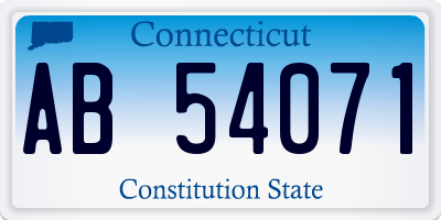 CT license plate AB54071