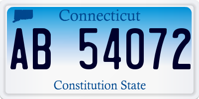 CT license plate AB54072