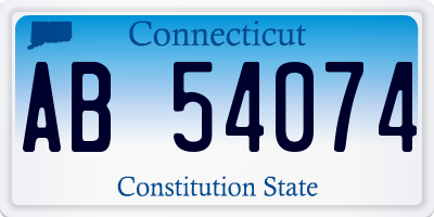 CT license plate AB54074