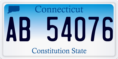 CT license plate AB54076