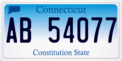 CT license plate AB54077