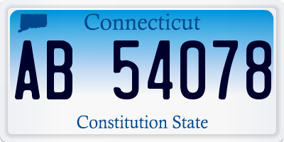 CT license plate AB54078