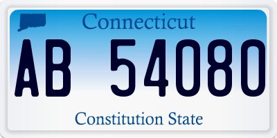 CT license plate AB54080