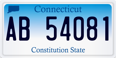 CT license plate AB54081