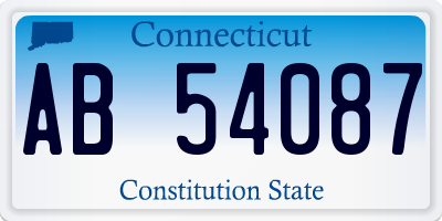 CT license plate AB54087