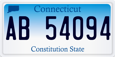 CT license plate AB54094