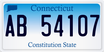 CT license plate AB54107