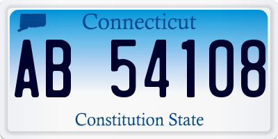 CT license plate AB54108