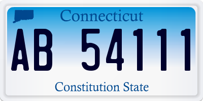 CT license plate AB54111