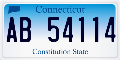 CT license plate AB54114