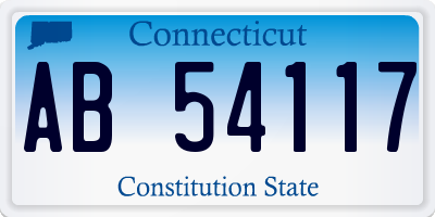 CT license plate AB54117