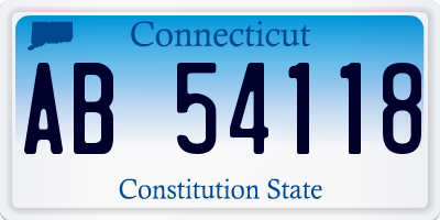 CT license plate AB54118