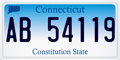 CT license plate AB54119