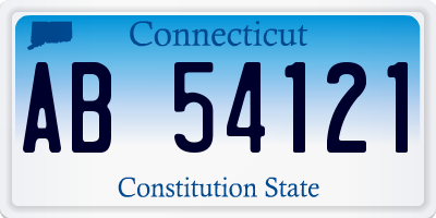 CT license plate AB54121