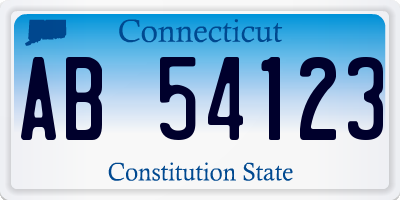 CT license plate AB54123