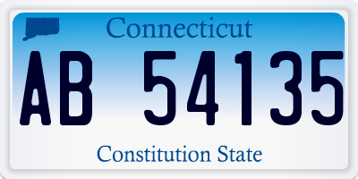 CT license plate AB54135