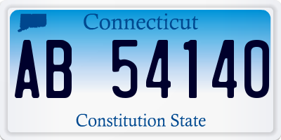 CT license plate AB54140