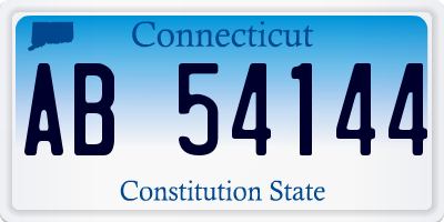 CT license plate AB54144