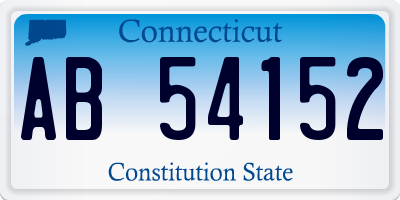 CT license plate AB54152