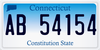 CT license plate AB54154