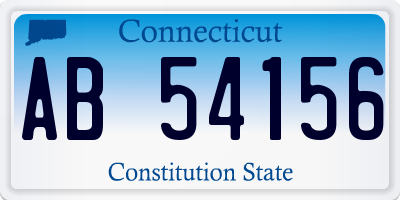 CT license plate AB54156