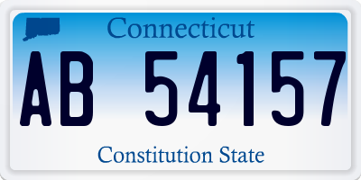 CT license plate AB54157