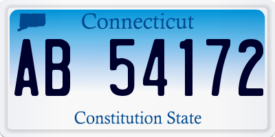 CT license plate AB54172