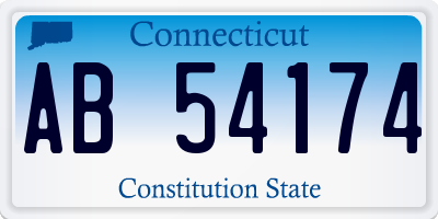 CT license plate AB54174