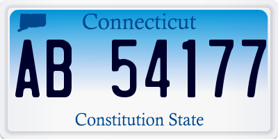 CT license plate AB54177