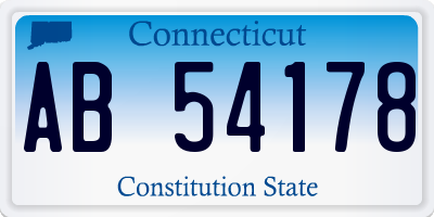 CT license plate AB54178