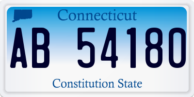 CT license plate AB54180