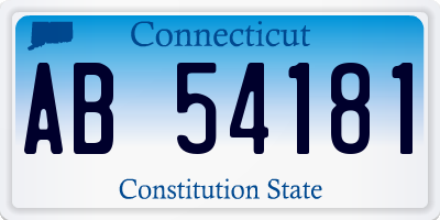 CT license plate AB54181