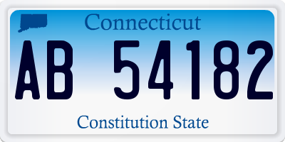 CT license plate AB54182