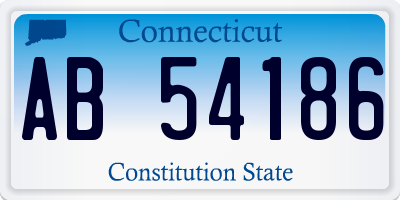 CT license plate AB54186