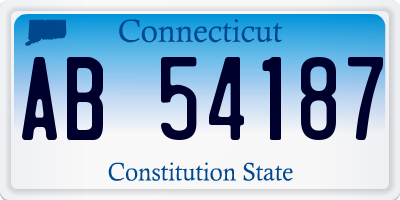 CT license plate AB54187