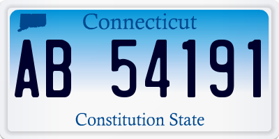 CT license plate AB54191