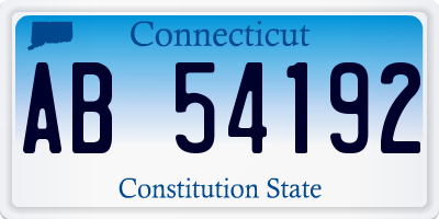 CT license plate AB54192