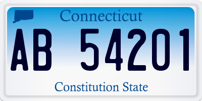 CT license plate AB54201