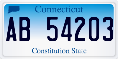 CT license plate AB54203